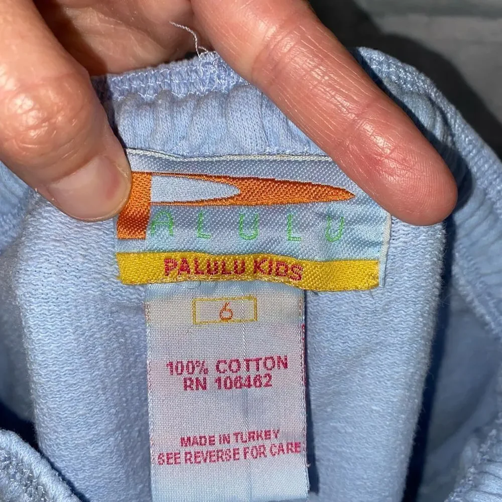 Palulu kids 100% cotton pull on capris pants little girls sz 6